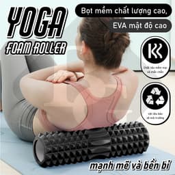 Thumbnail { BLACK}-BG Con Lăn Massage Ống Lăn Dãn Cơ Foam Roller Tập Gym,Yoga,Thể Hình 1
