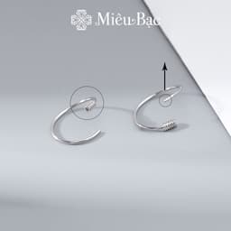 Thumbnail Khuyên tai bạc nữ Miêu Bạc xoắn lò xo basic chất liệu bạc s925 thời trang phụ kiện trang sức B400393 2