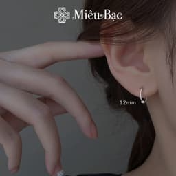 Thumbnail Khuyên tai bạc nữ Miêu Bạc xoắn lò xo basic chất liệu bạc s925 thời trang phụ kiện trang sức B400393 1