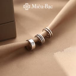 Thumbnail Khuyên tai kẹp vành cá tính Miêu Bạc bông tai bạc nữ trơn basic chất liệu bạc S925 thời trang phụ kiện trang sức B400359 3