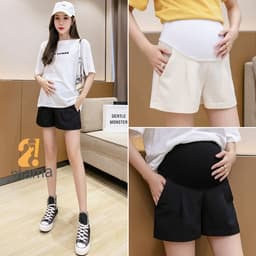 Thumbnail Quần Đùi Bầu 2mama Mẫu Mới Mùa Hè 2025 Chất Umi Mềm Mát Có Chun Điền Chỉnh Đủ size V046 4