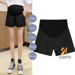 Thumbnail Quần Đùi Bầu 2mama Mẫu Mới Mùa Hè 2025 Chất Umi Mềm Mát Có Chun Điền Chỉnh Đủ size V046 3