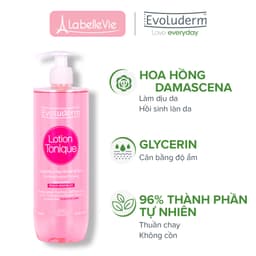 Thumbnail Nước hoa hồng Evoluderm giúp se khít lỗ chân lông dưỡng ẩm làm sạch cân bằng da dành cho da khô và nhạy cảm 500ml 4