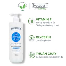 Thumbnail Sữa tẩy trang rửa mặt Evoluderm bổ sung Vitamin E giúp dưỡng ẩm và làm tươi trẻ làn da 500ml 3