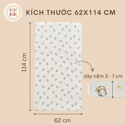 Thumbnail Ga bọc nệm cũi 62x114cm cho bé PETIT BEBE muslin bo chun họa tiết đa dạng 2
