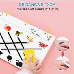 Thumbnail Combo tập tô vẽ thông minh xóa được 64 trang kèm bút dạ - Đồ chơi Giáo Dục học liệu Montessori cho bé từ 2 3 4 5 tuổi 3