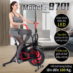 Thumbnail BG Xe đạp thể dục thể thao kết hợp tay chân 8701 Red thiết kế mới 2025 1
