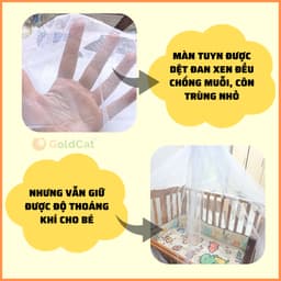 Thumbnail Màn Cũi Cho Bé GOLDCAT Và Cây Treo Màn Chất Liệu Vải Mắt Lưới Cao Cấp, Khung Treo Tăng Chỉnh Độ Cao Thông Minh 4