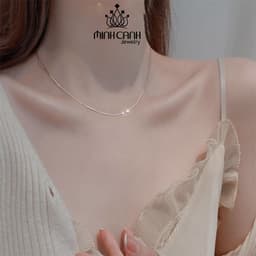 Thumbnail Dây Chuyền Bạc Nữ Loại Trơn Mảnh Chất Liệu Bạc S925 Dài 45cm Minh Canh Jewelry 1