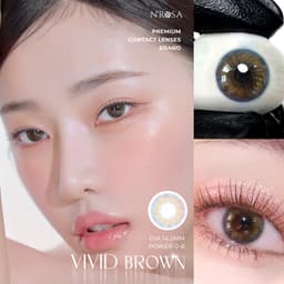 Thumbnail Lens nâu tự nhiên có độ cận 0-8 N’Rosa VividBrown cao cấp Angel Eyes phân phối | Kính áp tròng cận màu nâu cho mắt thở 4