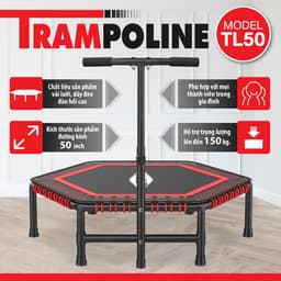 Thumbnail BG Sàn nhún lò xo Trampoline 50inch màu ngẫu nhiên cao cấp Thái Lan dành cho mọi lứa tuổi 2