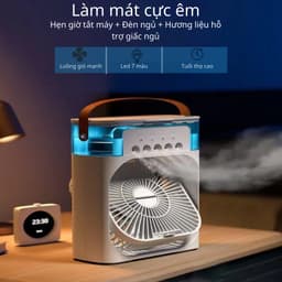 Thumbnail Quạt điều hòa hơi nước mini HOKU máy lạnh mini 3 Chế Độ Tích Hợp Led, Sạc USB Để Bàn Tiện Dụng QDH02 3