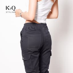 Thumbnail Quần Túi Hộp Kaki unisex KQSTYLING Xám Chì co giãn cao cấp (xưởng quần jogger kaki) 2