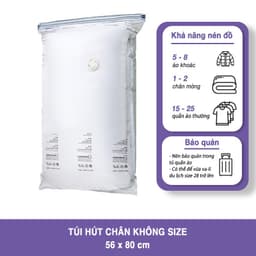 Thumbnail Túi hút chân không đựng quần áo DOROTA không cần dùng bơm tái sử dụng chống nước chống mốc 56x80cm FL568 1