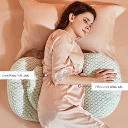 Thumbnail Gối Bầu Cánh Tiên Sợi Tre, Nhung Tăm Organic Cao Cấp KidsWorld Hỗ Trợ Giảm Đau Lưng Cho Mẹ Bầu 4