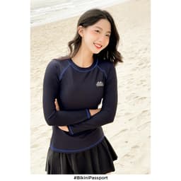 Thumbnail Áo bơi LẺ Nữ BIKINI PASSPORT kiểu tay dài basic có logo - màu Xanh Navy - BS1004_NV 4