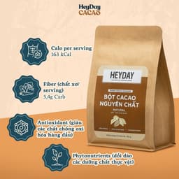 Thumbnail Túi 500g Bột Cacao Nguyên Chất Việt Nam 100%, Dòng Natural Không Kiềm Hóa - Heyday Cacao 4