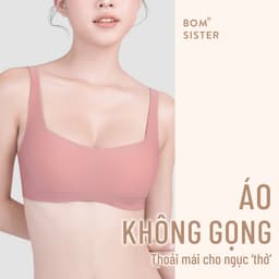Thumbnail Áo lót su mút mỏng, áo ngực nữ không gọng, dây liền không viền, mút tháo rời được BOM SISTER MU0310 4