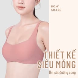 Thumbnail Áo lót su mút mỏng, áo ngực nữ không gọng, dây liền không viền, mút tháo rời được BOM SISTER MU0310 3