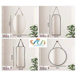 Thumbnail Gương khung viền PVC mạ PVD cao cấp kèm dây dù treo tường VUADECOR nhiều mẫu (Tặng đinh treo khồng khoan tường) 1