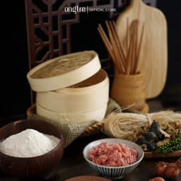 Thumbnail Xửng hấp tre bao gồm thân và nắp chính hãng ONGTRE dùng cho bánh bao, há cảo, các món hấp (DIMSUM,TOPWARE) 2