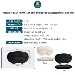 Thumbnail Miếng lót giày mút EVA có silicone giảm size giày và chống đau gót sau - BuyBox - BBPK198 2