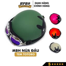 Thumbnail Mũ bảo hiểm xe máy Hpro Helmet thời trang, họa tiết Mèo Totoro cute, kiểu dáng nửa đầu 1/2 Freesize (55-59cm) 1