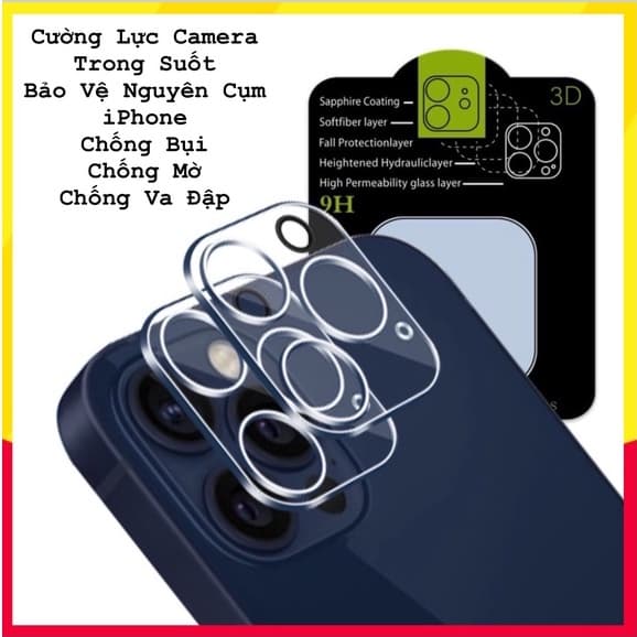 Ảnh Cường lực Camera iphone KTM ,bảo vệ toàn bộ camera iP Pro Max - iphone 11 Pro ,12 Pro, ip 12 13 14 Pro max 2