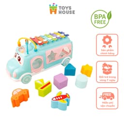 Thumbnail Đồ chơi ô tô thả hình khối kết hợp đàn gõ Xylophone giáo dục sớm cho bé Toyshouse HE8036 2