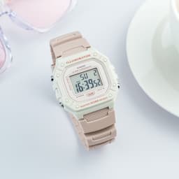 Thumbnail Đồng Hồ Casio Nữ Điện Tử W-218HC-4A2VDF Mặt Vuông Dây Cao Su Chính Hãng 2