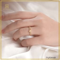 Thumbnail Nhẫn vàng 10K hình hồ điệp đính đá CZ ngọt ngào Bảo Tín Mạnh Hải PYN1V10KDH-211019 2