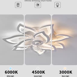Thumbnail Quạt đảo trần đèn led trang trí phòng khách phòng ngủ dạng mâm SuperVilighting QUATDAOTRAN-DENMAM-D600 có điều khiển 2