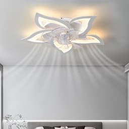 Thumbnail Quạt đảo trần đèn led trang trí phòng khách phòng ngủ dạng mâm SuperVilighting QUATDAOTRAN-DENMAM-D600 có điều khiển 3