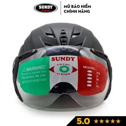 Thumbnail Nón bảo hiểm nửa đầu có kính SUNDY Helmets HP02K, vân mũ thể thao, Freesize (vòng đầu 56-59cm) cho nam nữ 3