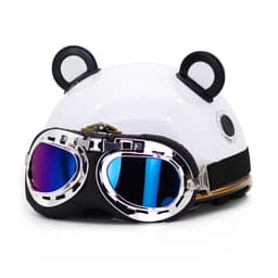 Thumbnail Mũ bảo hiểm nửa đầu kính phi công cao cấp Hpro helmet, kèm tai gấu trúc cute, thời trang, cá tính, FreeSize (54-58cm) 1
