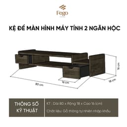 Thumbnail Kệ màn hình FEGO kết hợp ngăn kéo gỗ thông tự nhiên dành cho văn phòng và làm việc tại nhà 2