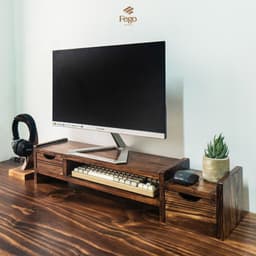 Thumbnail Kệ màn hình FEGO kết hợp ngăn kéo gỗ thông tự nhiên dành cho văn phòng và làm việc tại nhà 4