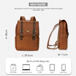 Thumbnail Balo Da Du Lịch Nam Nữ IDIGO UBP2-6016 Balo Laptop 15.6 Inch Balo Công Sở Nắp Gập Thời Trang Cao Cấp 2