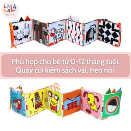 Thumbnail Sách Vải ZicZac Đa Tương Tác Kiêm Đồ Chơi Quây Cũi Kích Thích Thị Giác Cho Trẻ Sơ Sinh - Lalala Baby 1