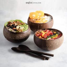 Thumbnail Bát Chén gáo Dừa ONGTRE cao cấp dùng ăn Salad, hoa quả dầm, ăn healthy (khắc lazer logo, slogan theo yêu cầu) 1