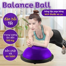 Thumbnail {PINK 46x20} BG bóng YOGA bóng tập thể lực thăng bằng BALL BALANCE Bosu_ĐƯỜNG KÍNH :46CM. 4