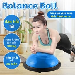Thumbnail {PINK 46x20} BG bóng YOGA bóng tập thể lực thăng bằng BALL BALANCE Bosu_ĐƯỜNG KÍNH :46CM. 3