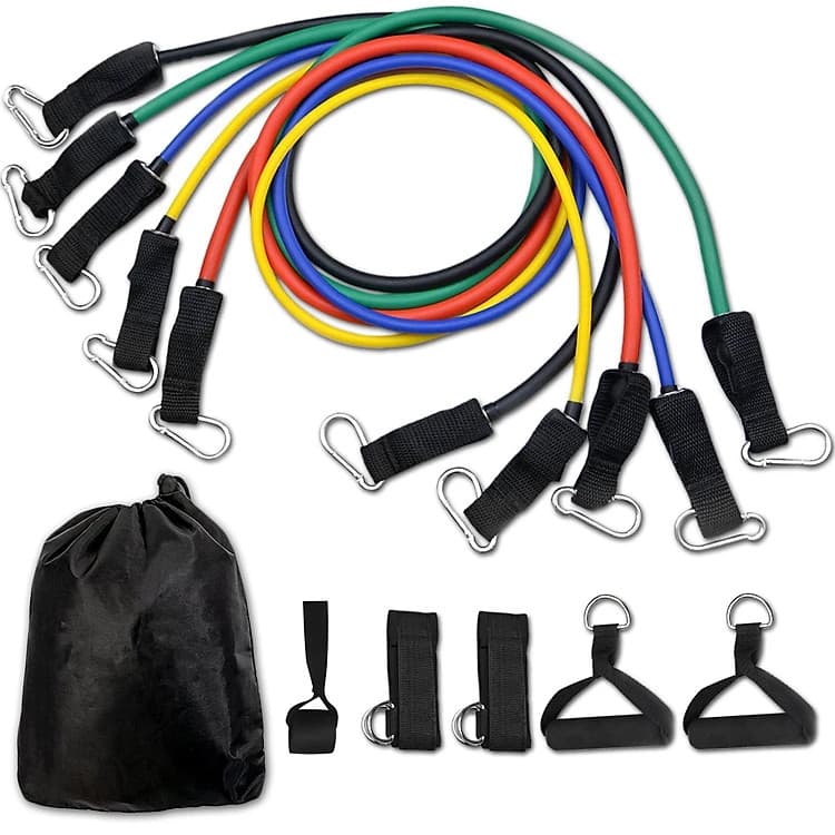 Ảnh Bộ Dây Cao Su Đàn Hồi Kháng Lực Ngũ Sắc 11 Món Tập Gym Tiện Ích - Hãng Dododios 2