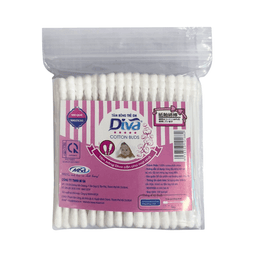 Thumbnail Tăm bông Diva Baby dành cho bé sơ sinh 100% Bông Tự Nhiên Túi 100 cây 3