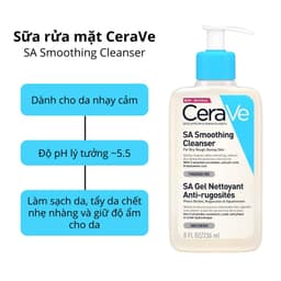 Thumbnail Sữa rửa mặt CeraVe Foaming, Hydrating, SA Smoothing Cleanser cho da dầu, khô, nhạy cảm 88ML/236ML/473ML - ajaskinlab 4