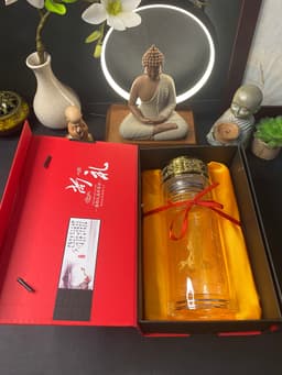 Thumbnail Bình nước Chú Đại Bi tiếng Việt, 2 lớp thuỷ tinh cao cấp - Tuệ Nga 1