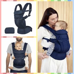 Thumbnail Địu em bé Kidsworld Omni Breeze/KNM/360 Cool Air Mesh trợ lực 4 tư thế vải thoáng khí có đỡ cổ mũ trùm cho bé sơ sinh 3