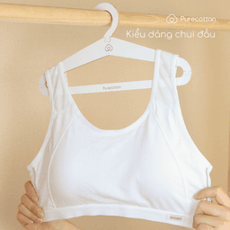 Thumbnail Áo lót học sinh Sporty Chic Purecotton lưng lưới thoáng khí kiểu dáng chui đầu - đệm mỏng PC064 4