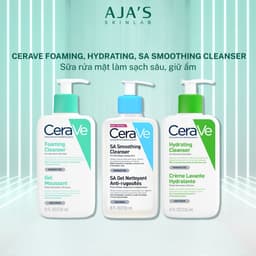 Thumbnail Sữa rửa mặt CeraVe Foaming, Hydrating, SA Smoothing Cleanser cho da dầu, khô, nhạy cảm 88ML/236ML/473ML - ajaskinlab 2