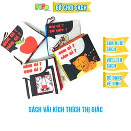 Thumbnail Bộ sách vải PiPoVietnam - Dành cho bé từ 0 đến 12 tháng tuổi với 4 cuốn hoa quả số đếm con vật 1